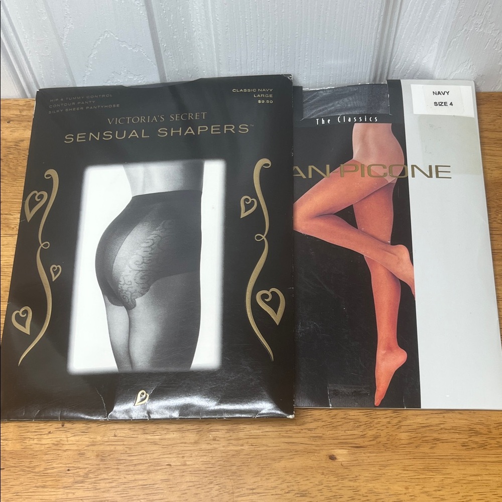 Navy Blue Pantyhose Victoria’s Secret Evan Picone Size Large